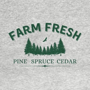 Farm Fresh Pine Spruce Cedar Christmas Trees Farmhouse Style T-Shirt